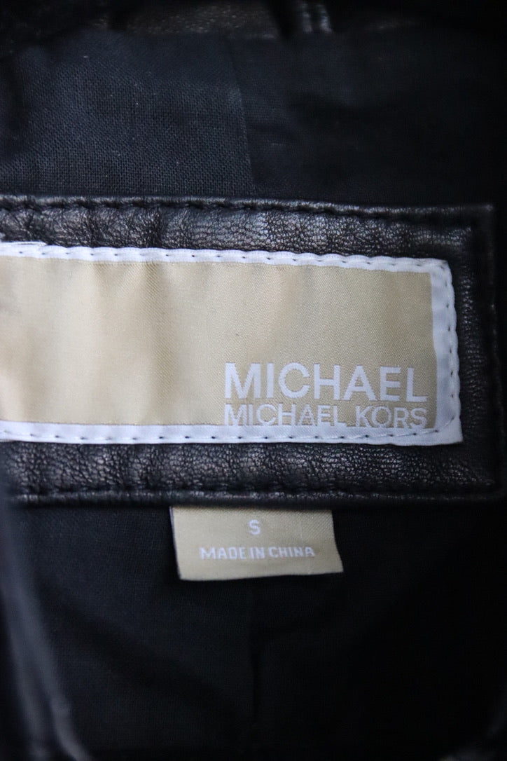 Michael Kors Black Leather Moto Jacket - as is