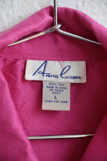 Anne Larson Pink Silk Top