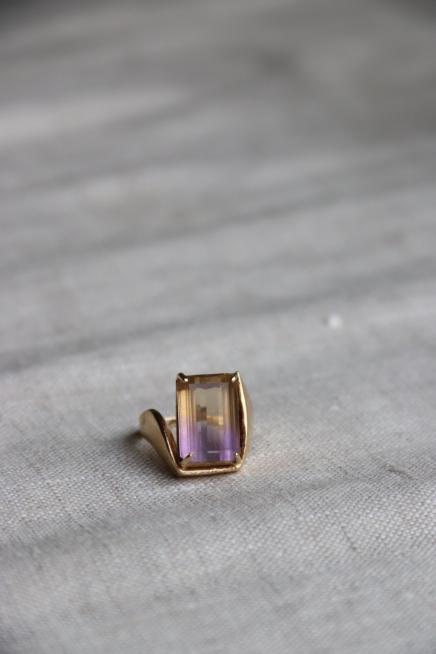 10K Ametrine Asymmetrical Ring