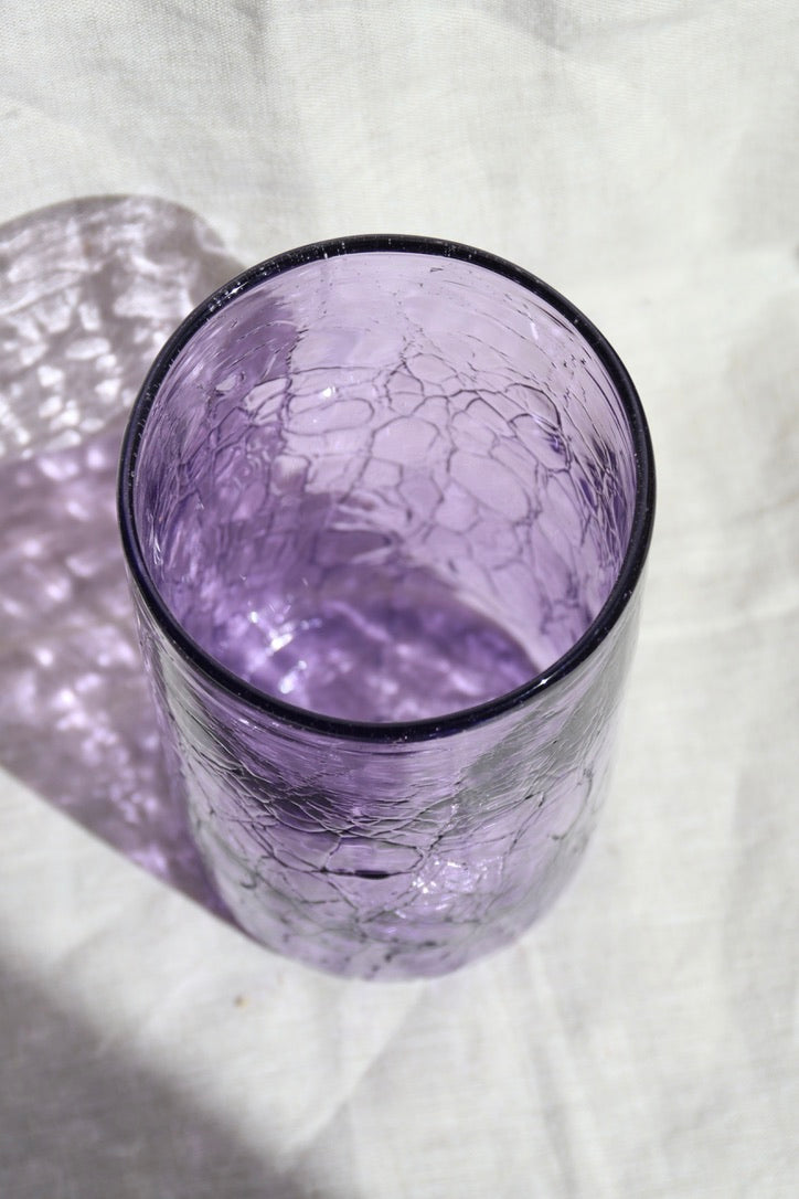 Peter Greenwood Purple Crackle Glass Vase