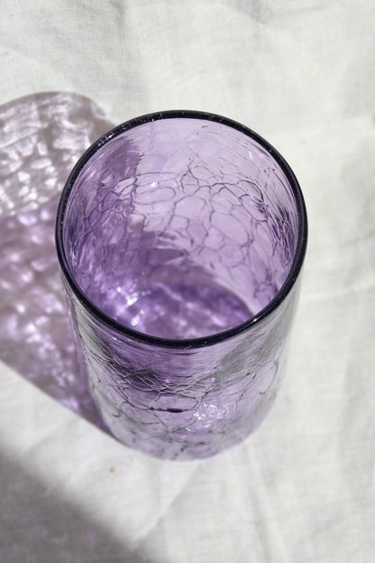 Peter Greenwood Purple Crackle Glass Vase