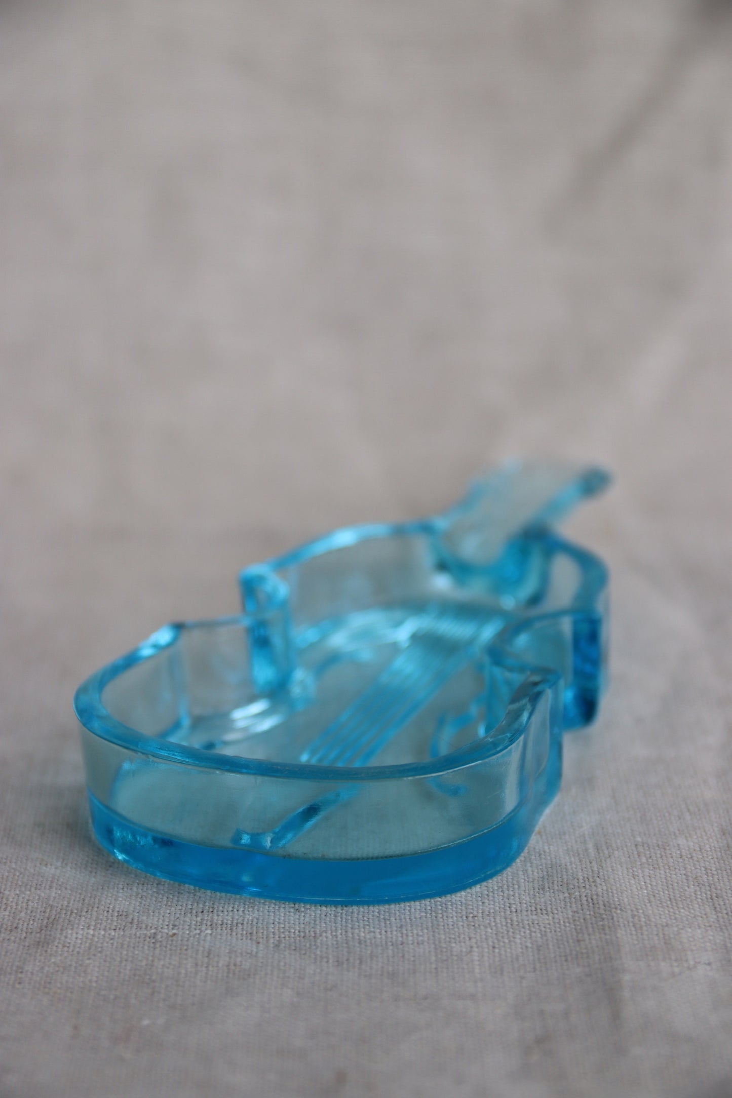 Blue Glass Violin Ash Tray