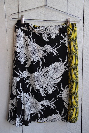 Prada Banana Mixed Print Wrap Skirt - 40