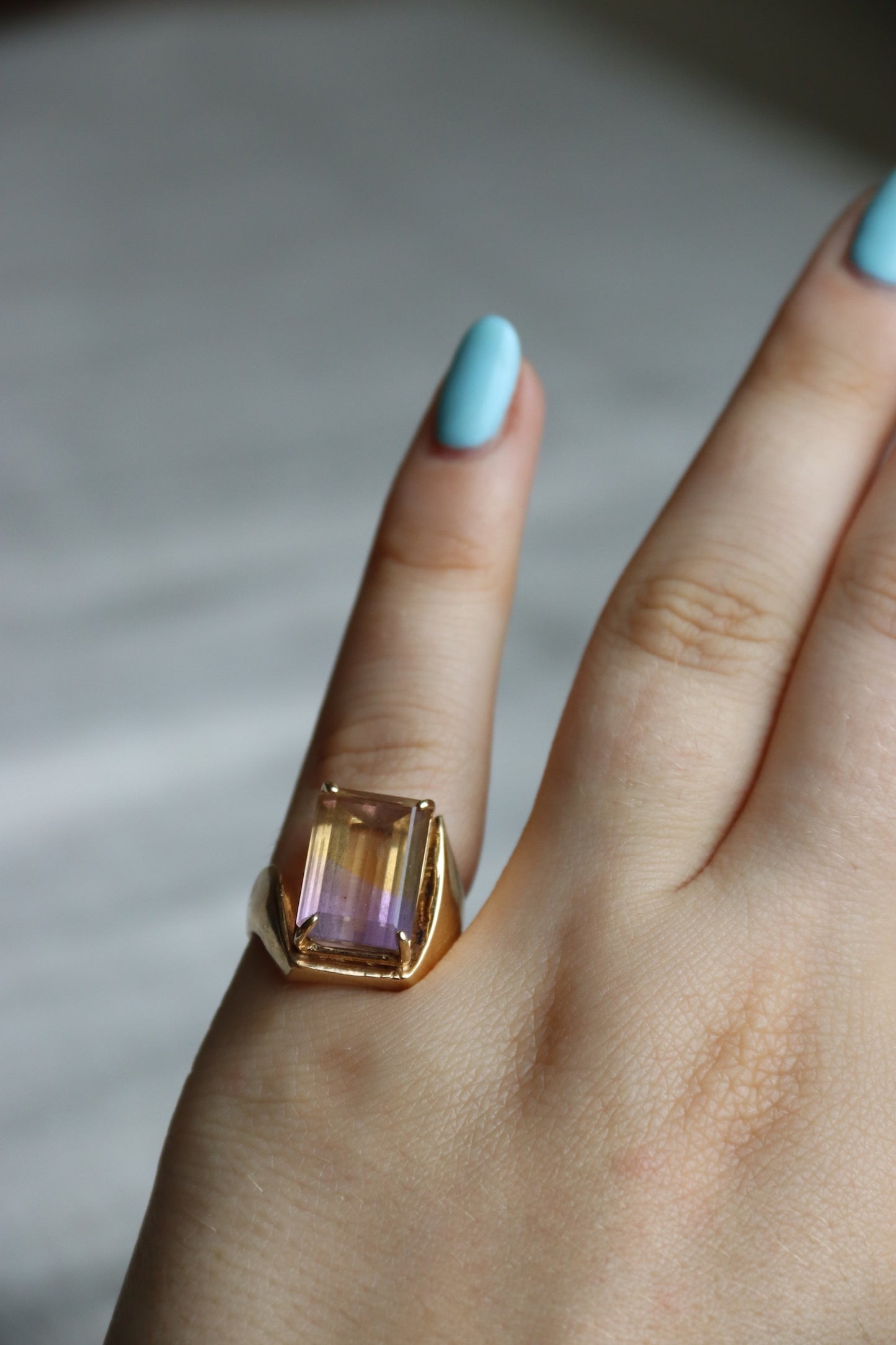 10K Ametrine Asymmetrical Ring