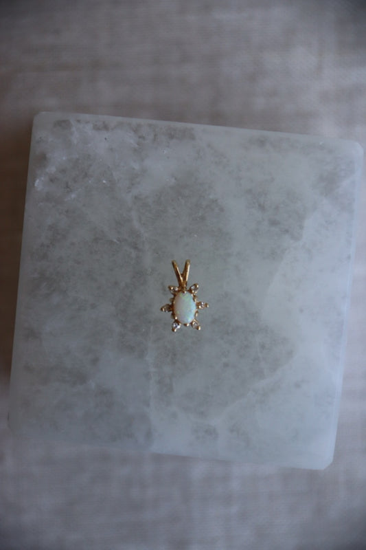 Opal and Diamond Pendant - 14K