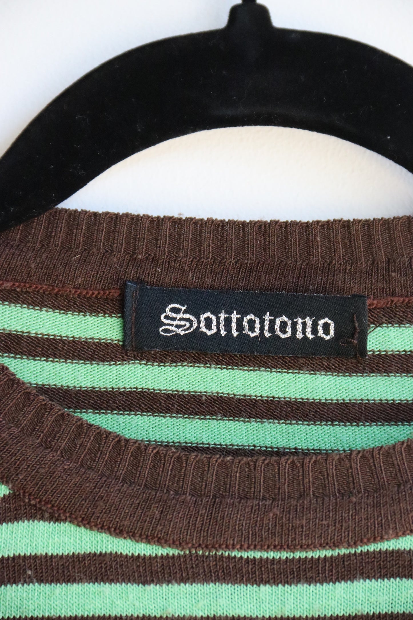 Sottotono Green Striped Long Sleeve Top