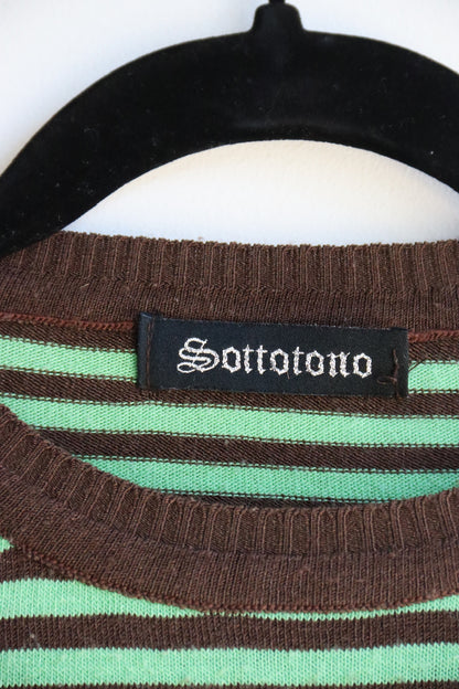 Sottotono Green Striped Long Sleeve Top