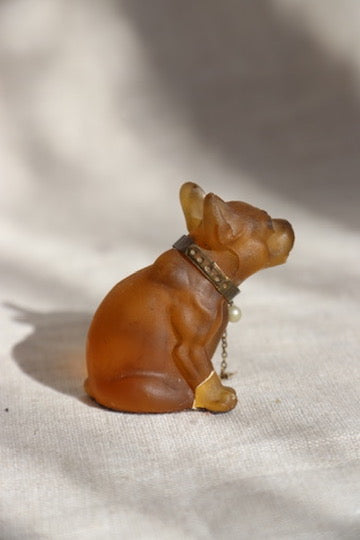 Antique Chzech Glass Bulldogs