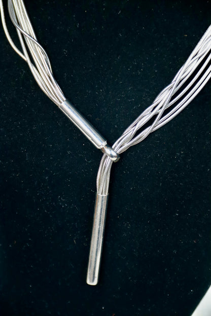 Han Italy Silver lariat necklace