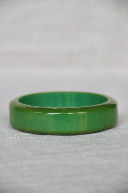Green Bakelite Bangle Bracelet