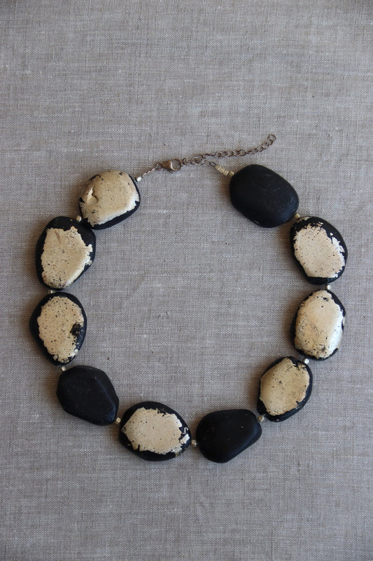 Black and Gold Stone Necklace