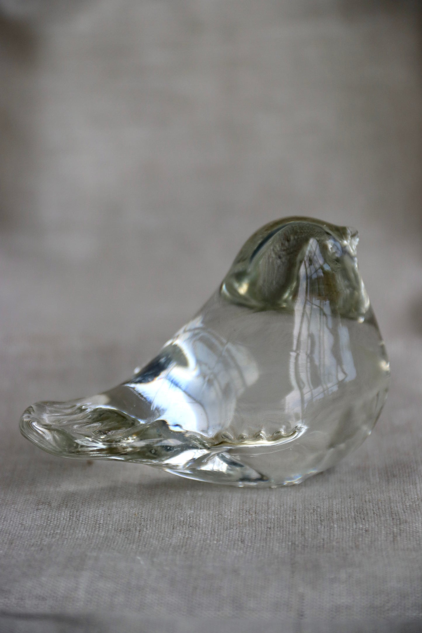 Clear Glass Bird Figurine