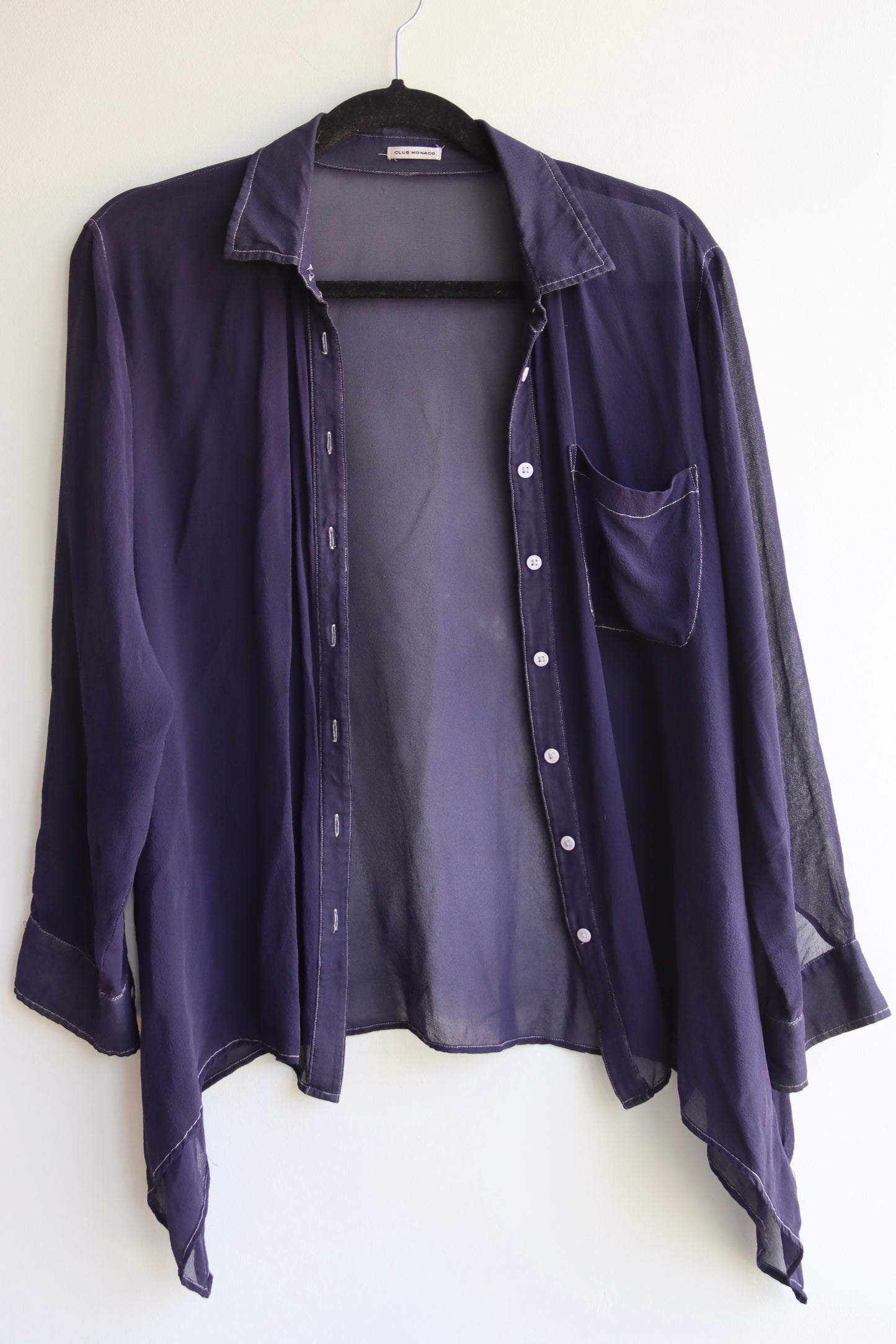 Club Monaco Sheer Silk Top