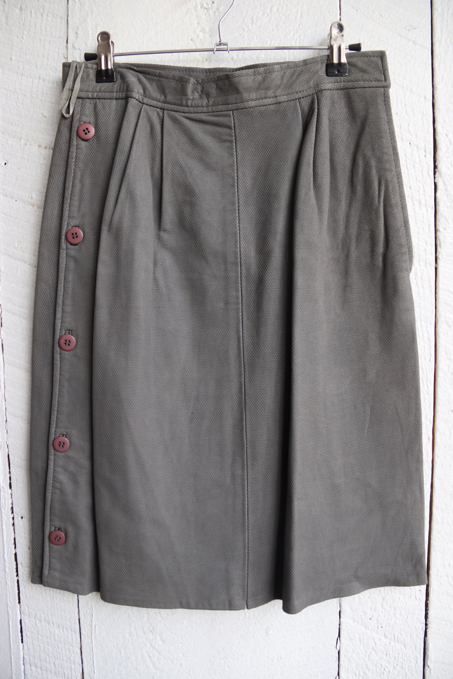 Omanti Grey Leather Skirt
