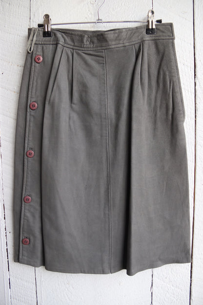 Omanti Grey Leather Skirt