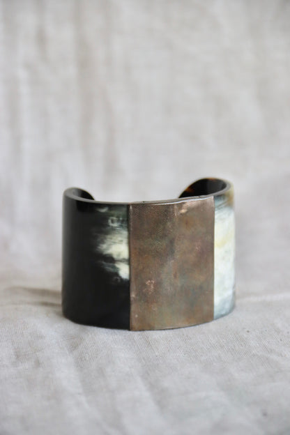Horn and sterling bracelet