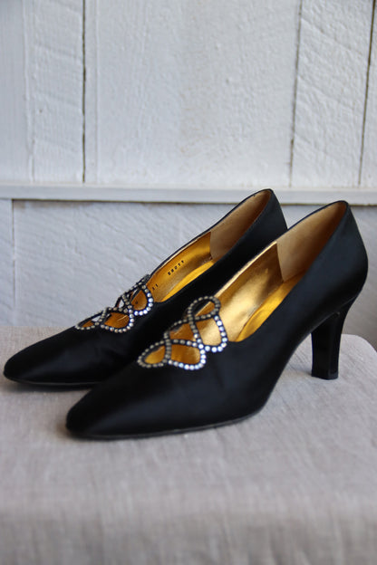 Bruno Magli Black Bedazzled Heels