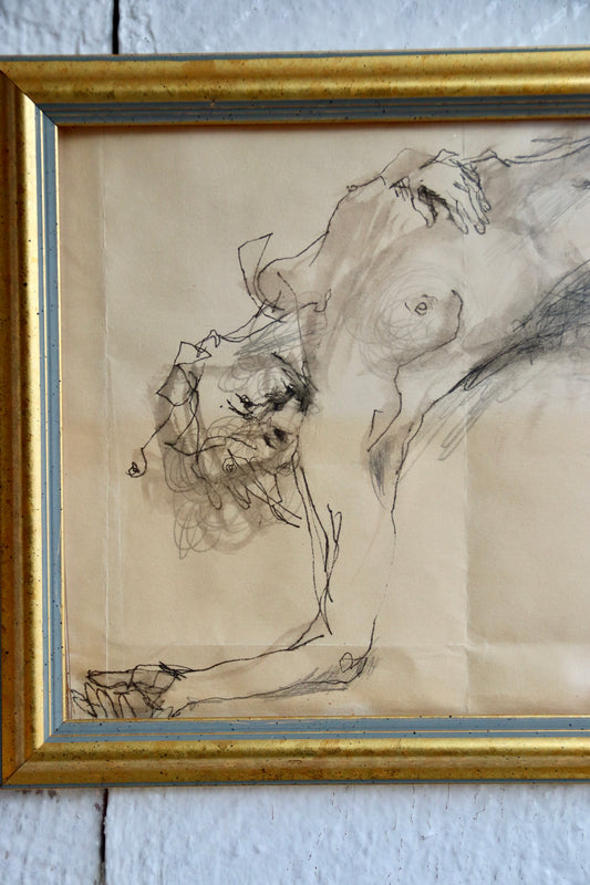 Framed Sketch of Nude Figure