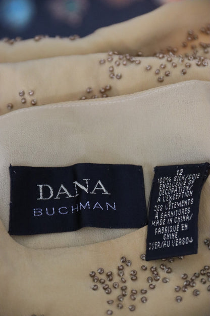Vintage Dana Buchman Yellow Silk Top with Beading