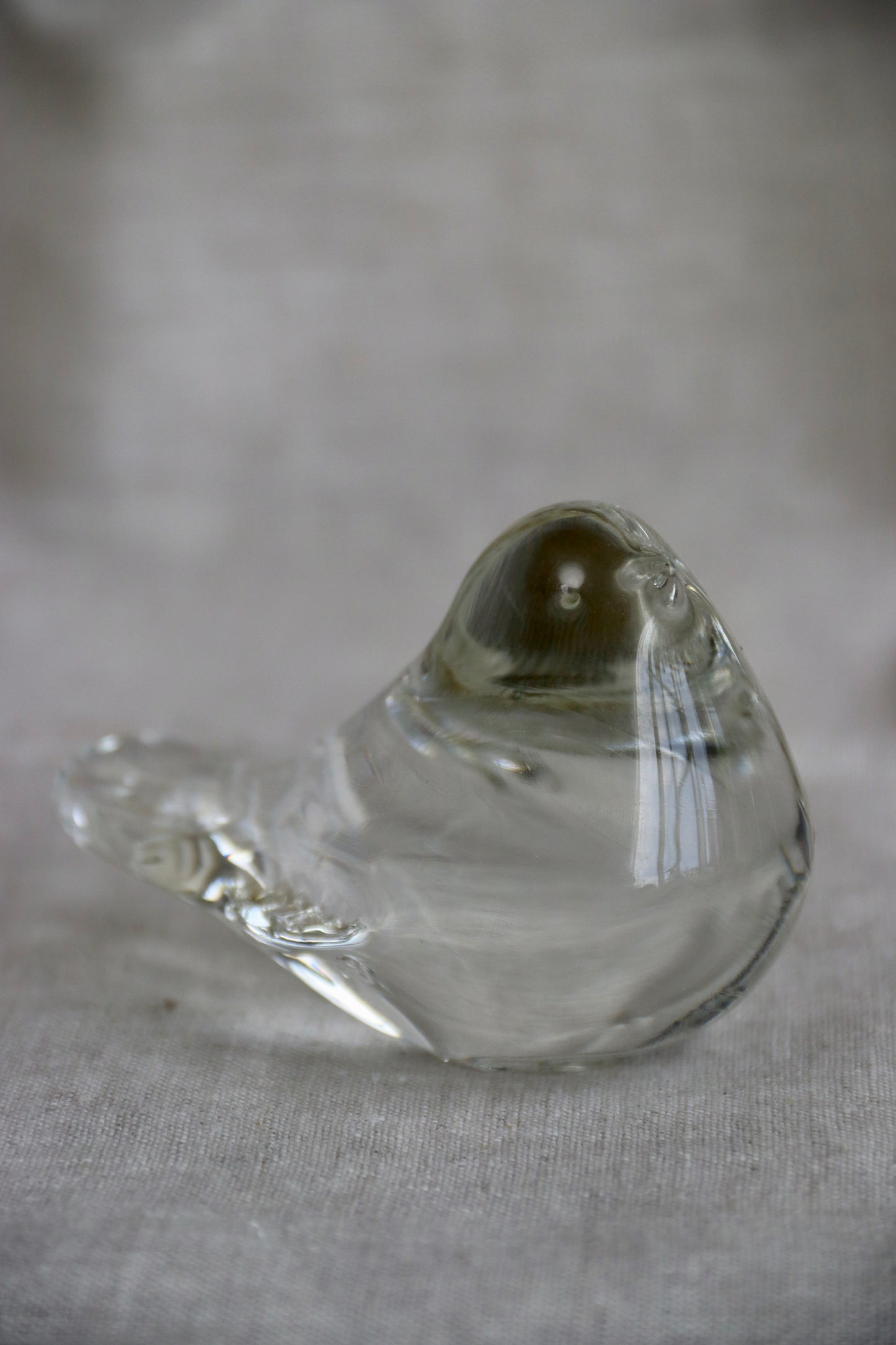 Clear Glass Bird Figurine