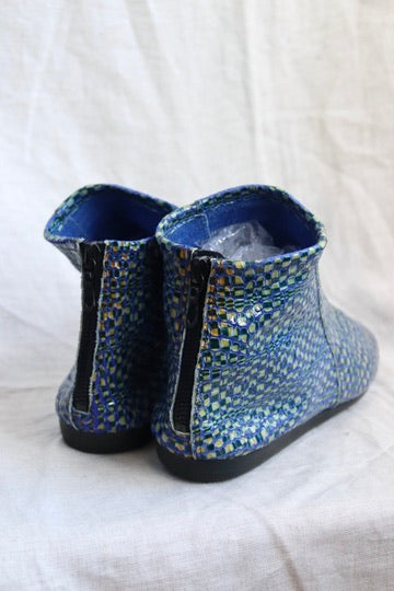 Arche Blue Checkered Leather Shoes