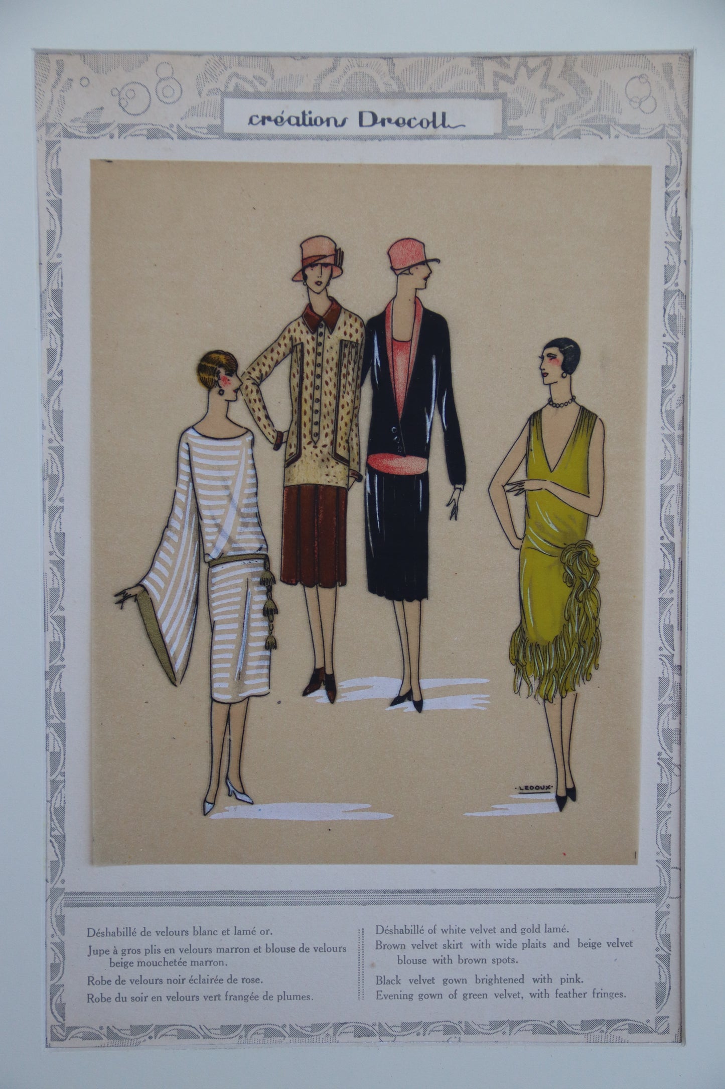 Original French Art Deco 1920s Fashion Pochoir Prints