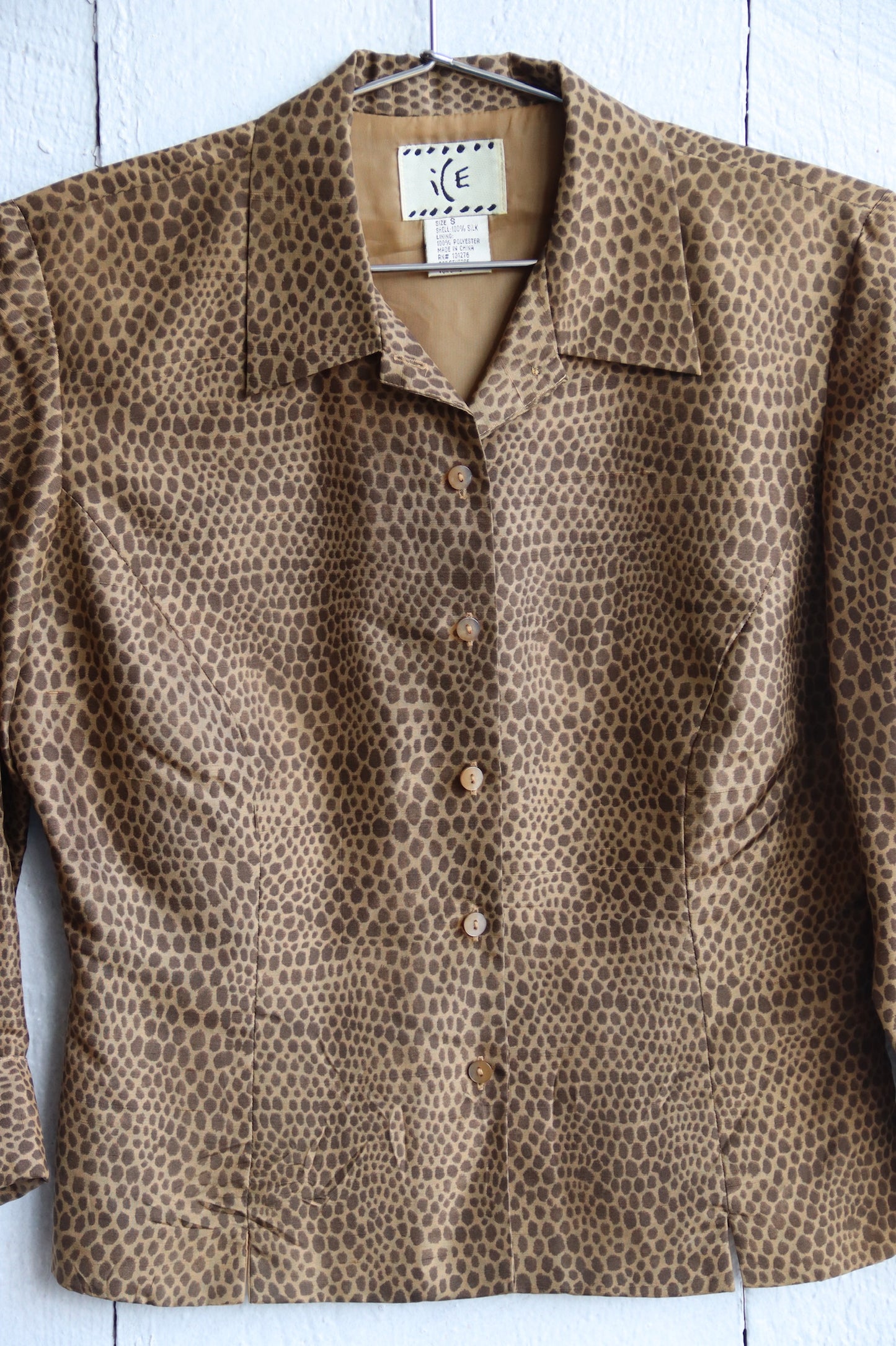 Ice Cheetah Print Silk Top