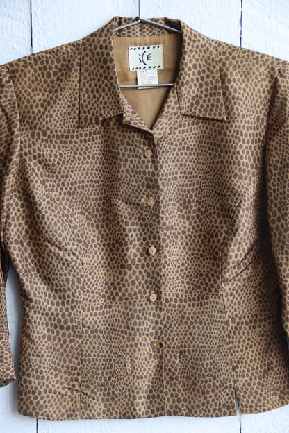 Ice Cheetah Print Silk Top