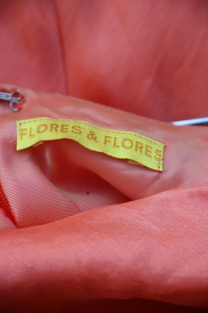 Flores & Flores Orange Silk Bias Cut Skirt - as is