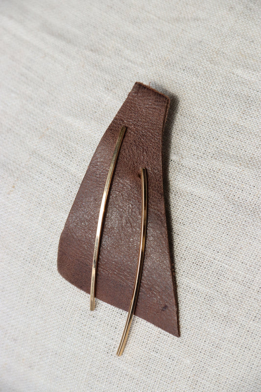 Zoe Chicco Gold Long Bar Stud Earrings
