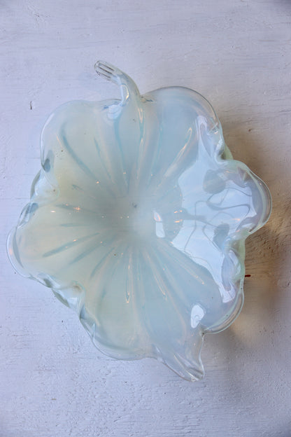 Opalescent Glass Leaf Bowl