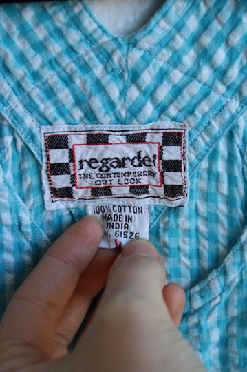 Regardel Turquoise Checked Dress