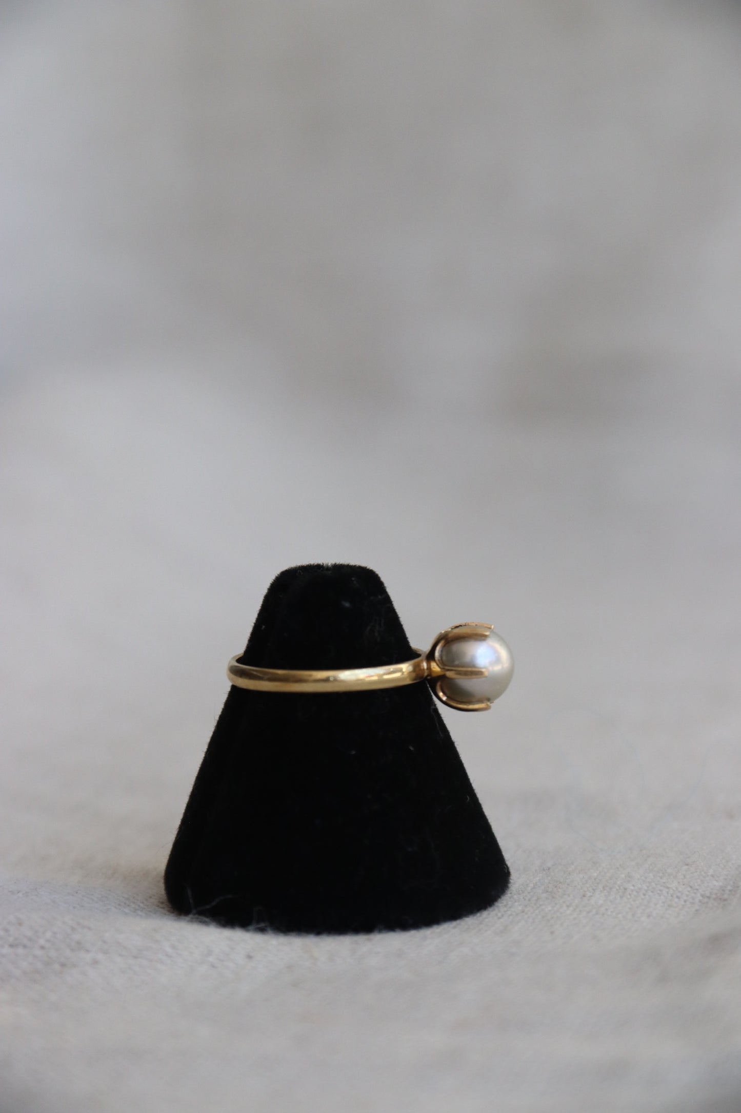 Pearl Solitaire Gold Ring