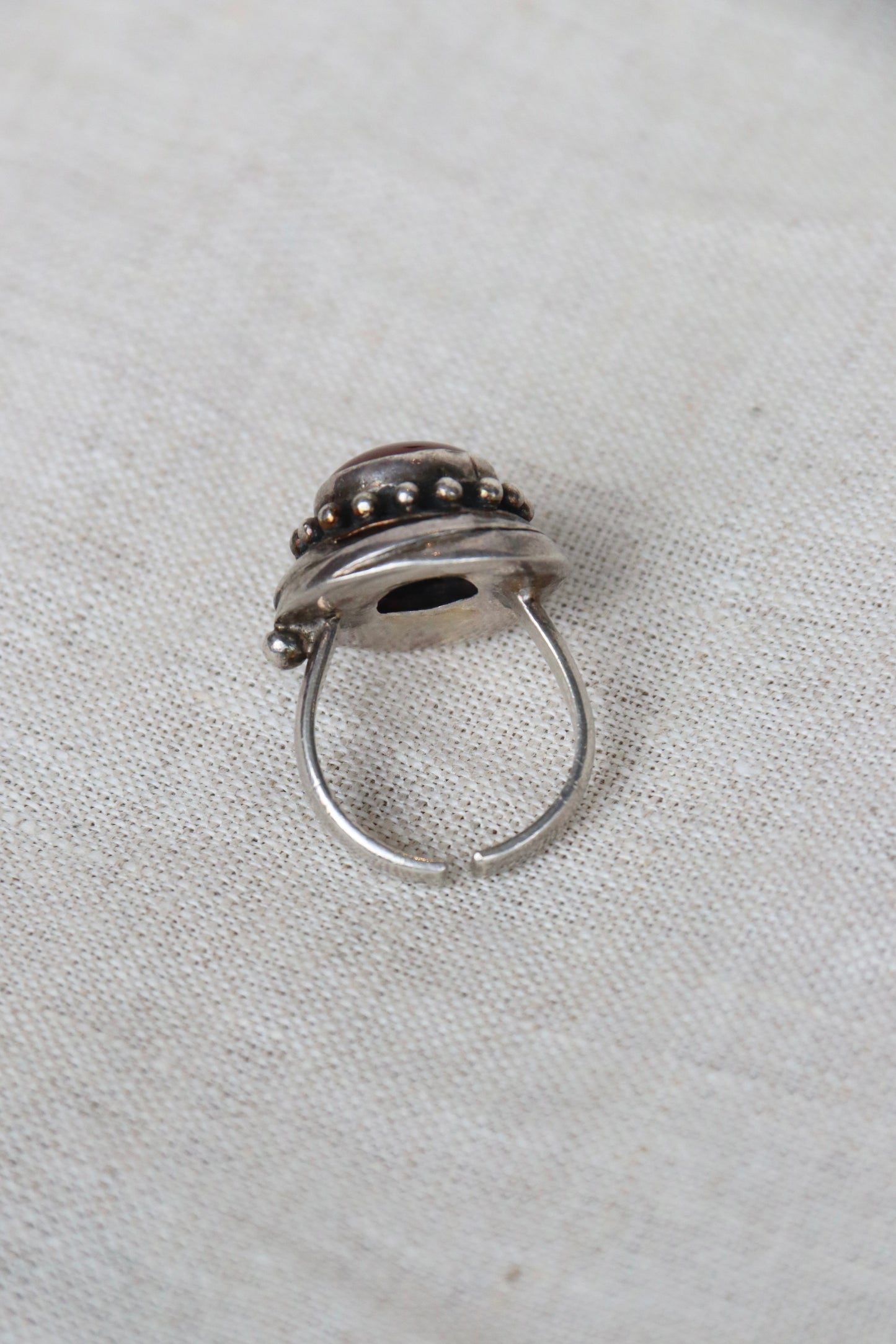 Sterling Silver adjustable carnelian ring