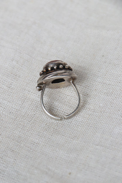 Sterling Silver adjustable carnelian ring
