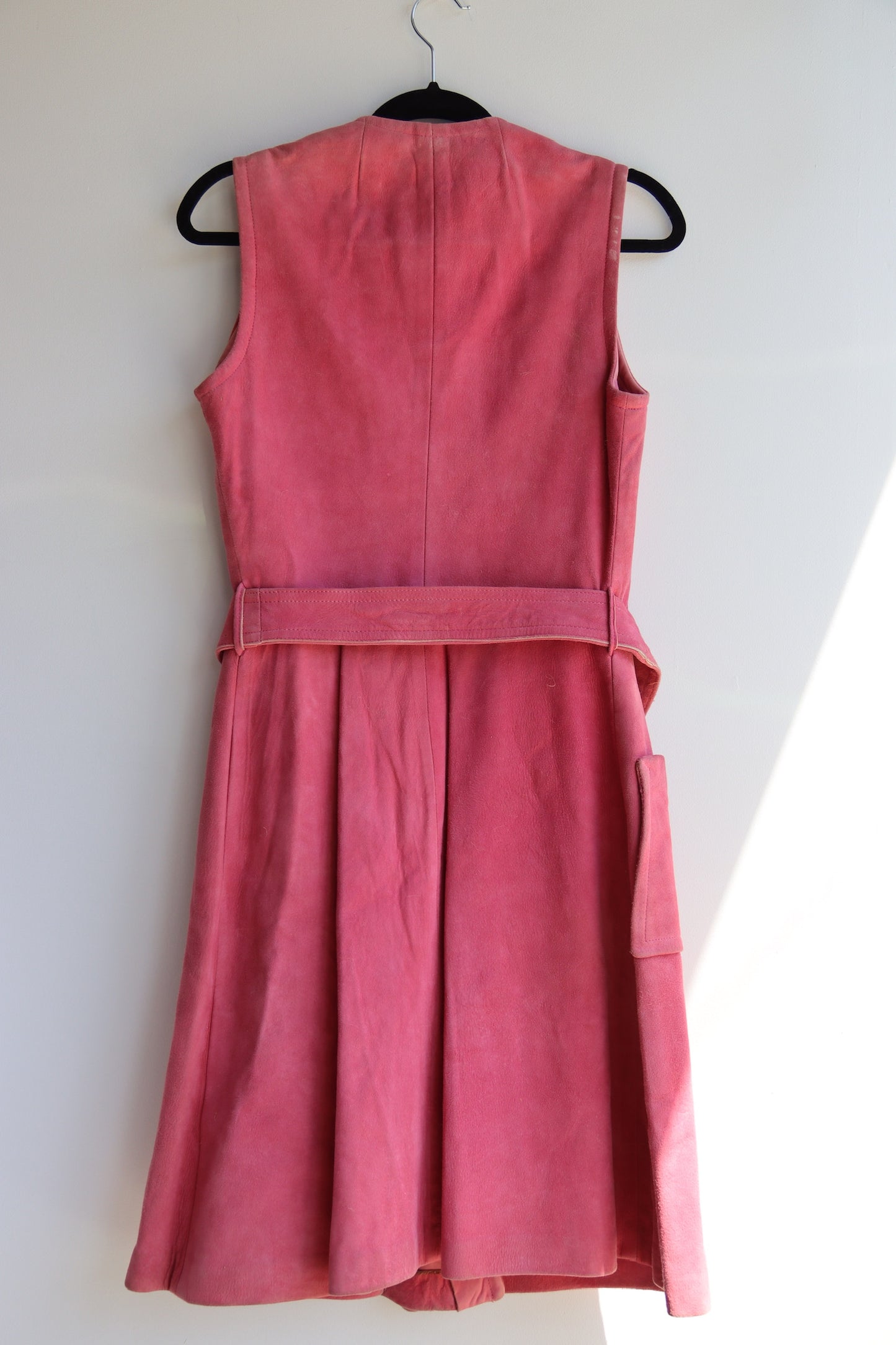 Pink Leather Wrap Dress