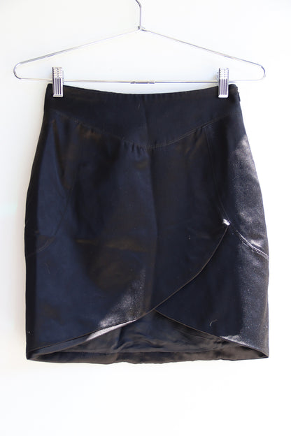 Costume National Black Satin Mini Skirt