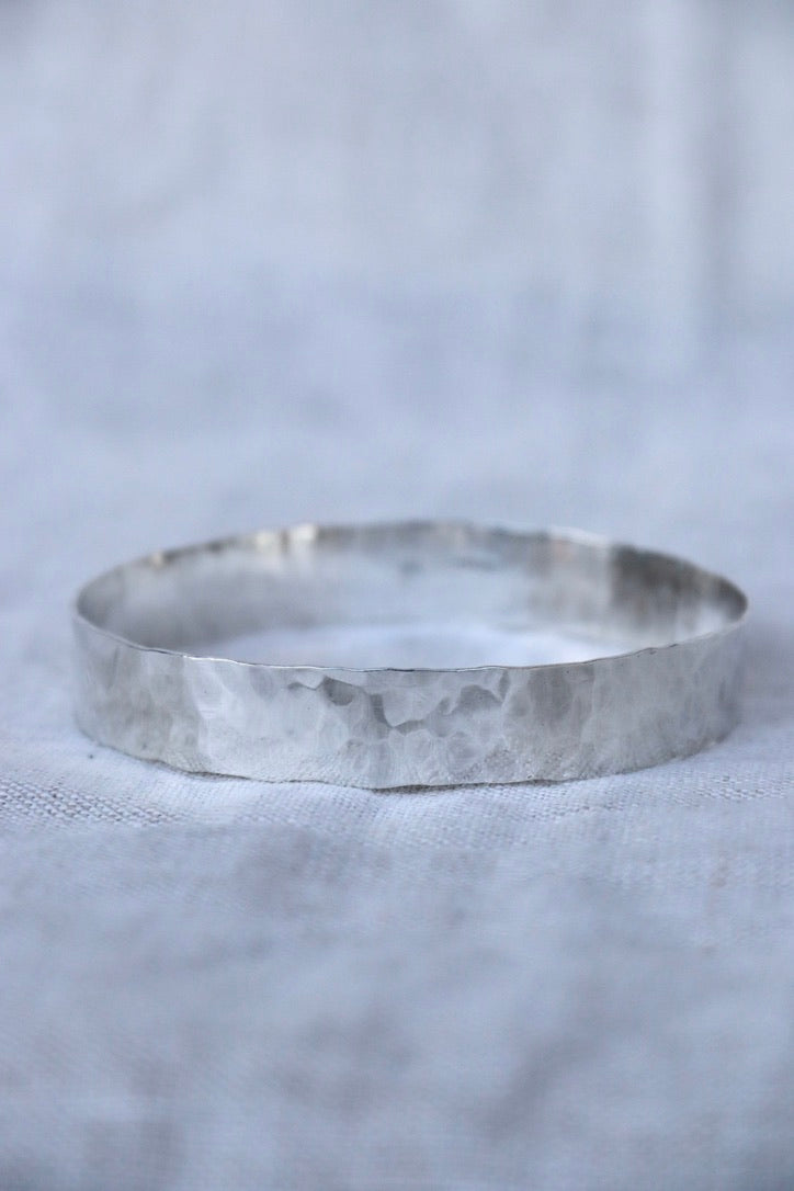 Sterling Silver Hammered Bangle Bracelet