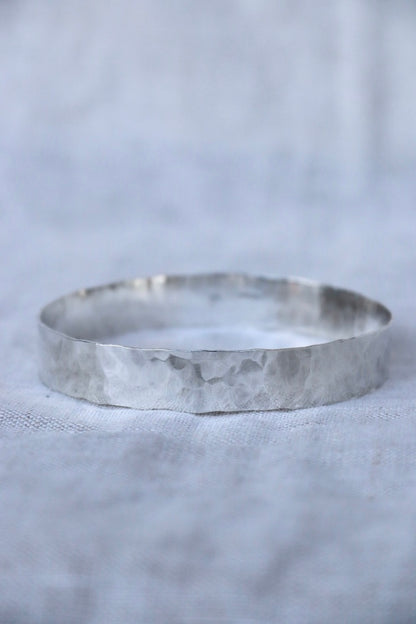 Sterling Silver Hammered Bangle Bracelet