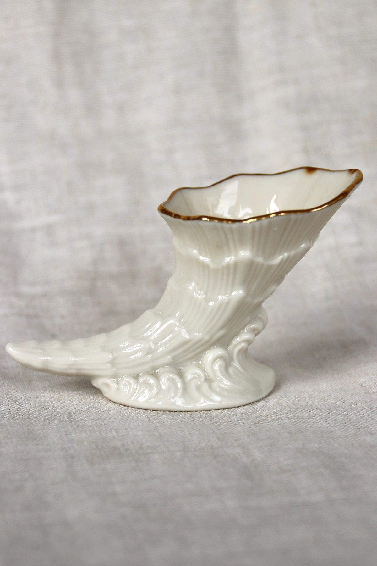 Lenox Gold Rim Cornucopia Mini Vase