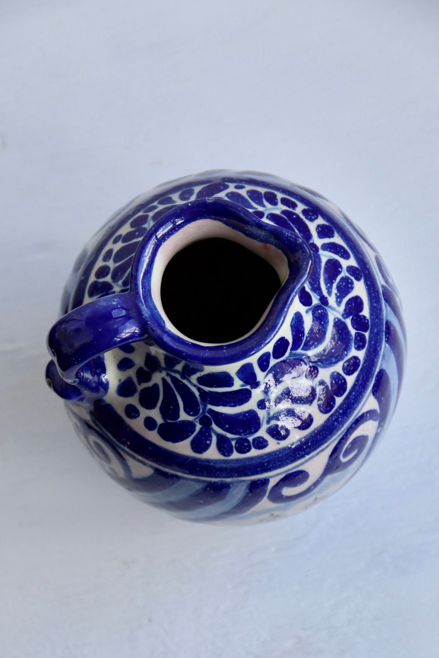 Vintage 70s Hand Painted Ceramic Pitcher