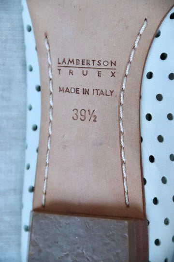 Lambertson Truex White Leather Flats