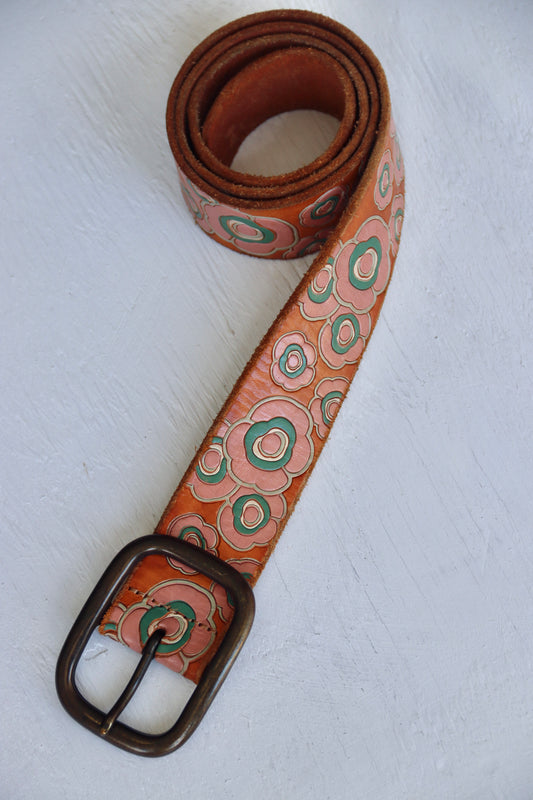 Vintage Gap flower leather belt