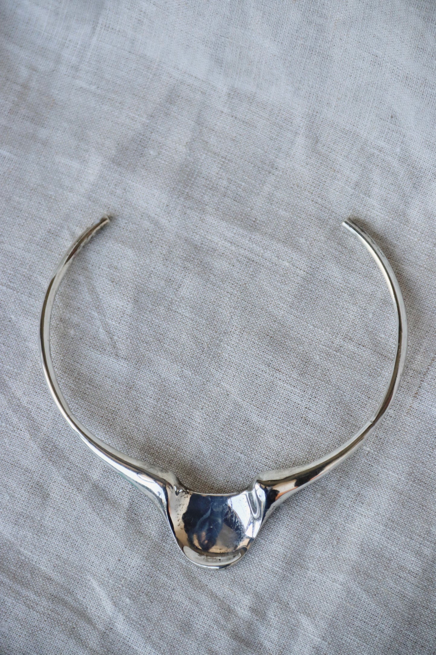 Minas Spyridis sterling silver Apollonian choker collar necklace.