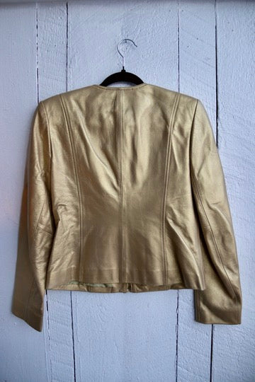 Jones New York Gold Leather Coat