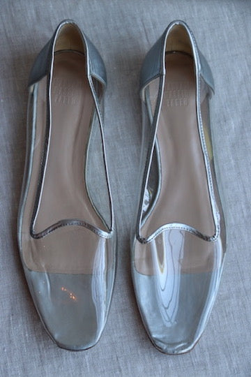 Maryam Nassir Zadeh Silver and Clear Flats