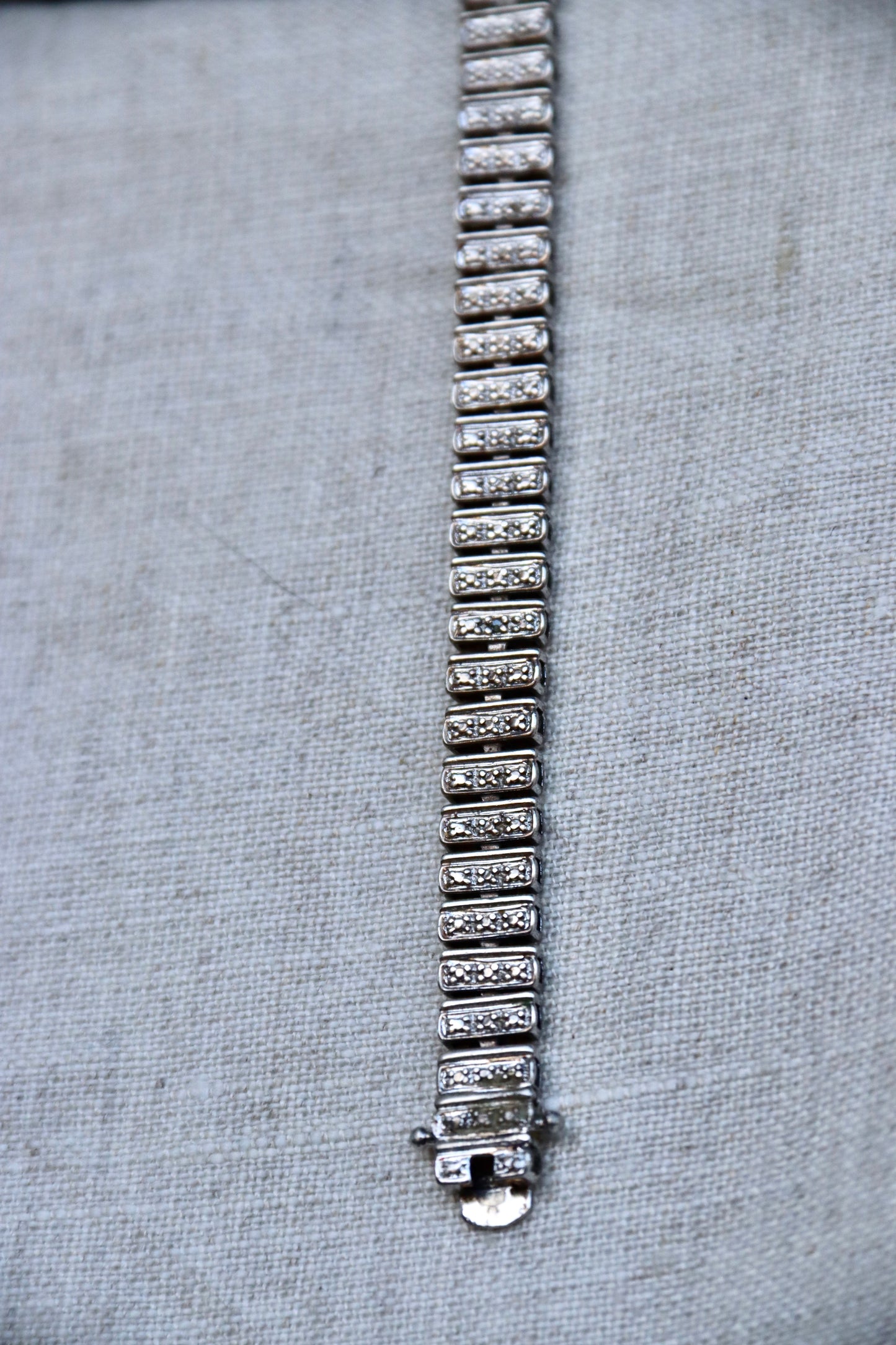Sterling Silver Diamond Link Bracelet