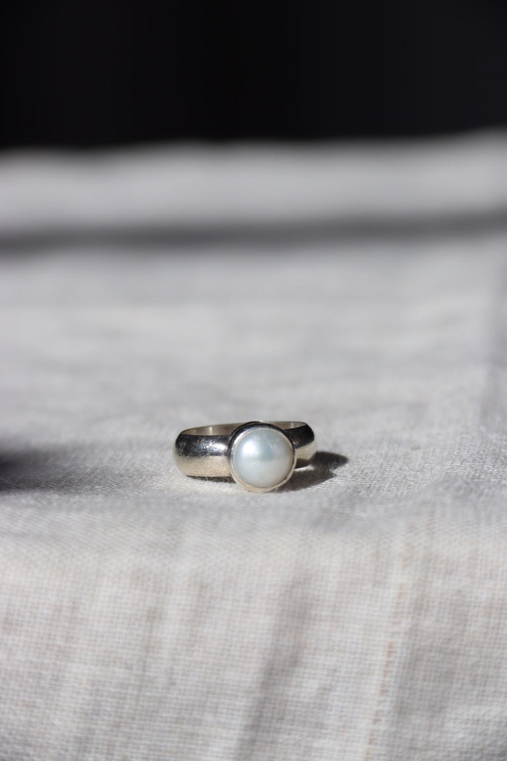 Sterling Silver and Pearl Ring