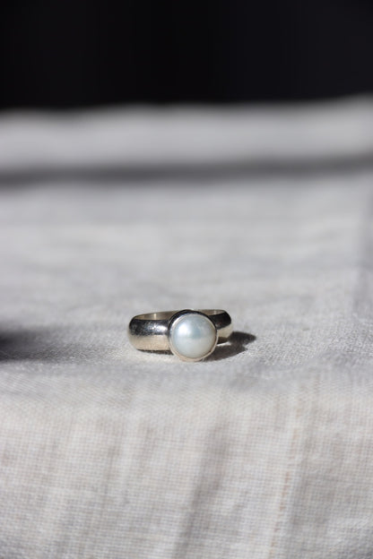 Sterling Silver and Pearl Ring