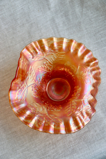 Orange Iridescent Ruffle Edge Dish